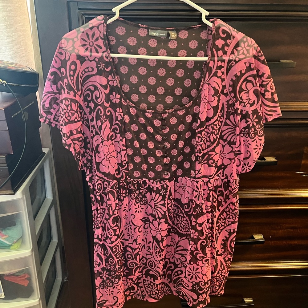 Sheer lightweight top with butterfly sleeves